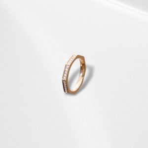0589 Oct Ring- Diamond Octagonal Stack Ring (Pave Set)