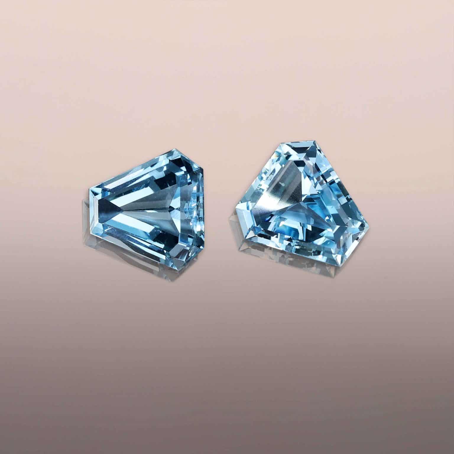 Aquamarine fancy cut pair