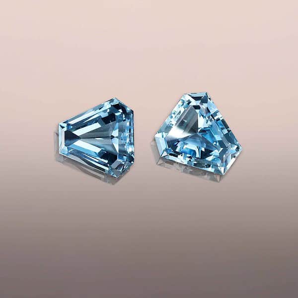 Aquamarine fancy cut pair