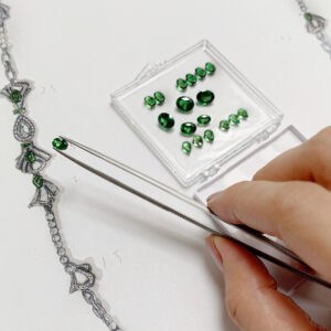 The meticulous process of bespoke jewellery creation.