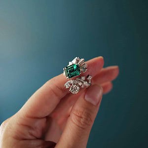 intricate bespoke gemstone ring
