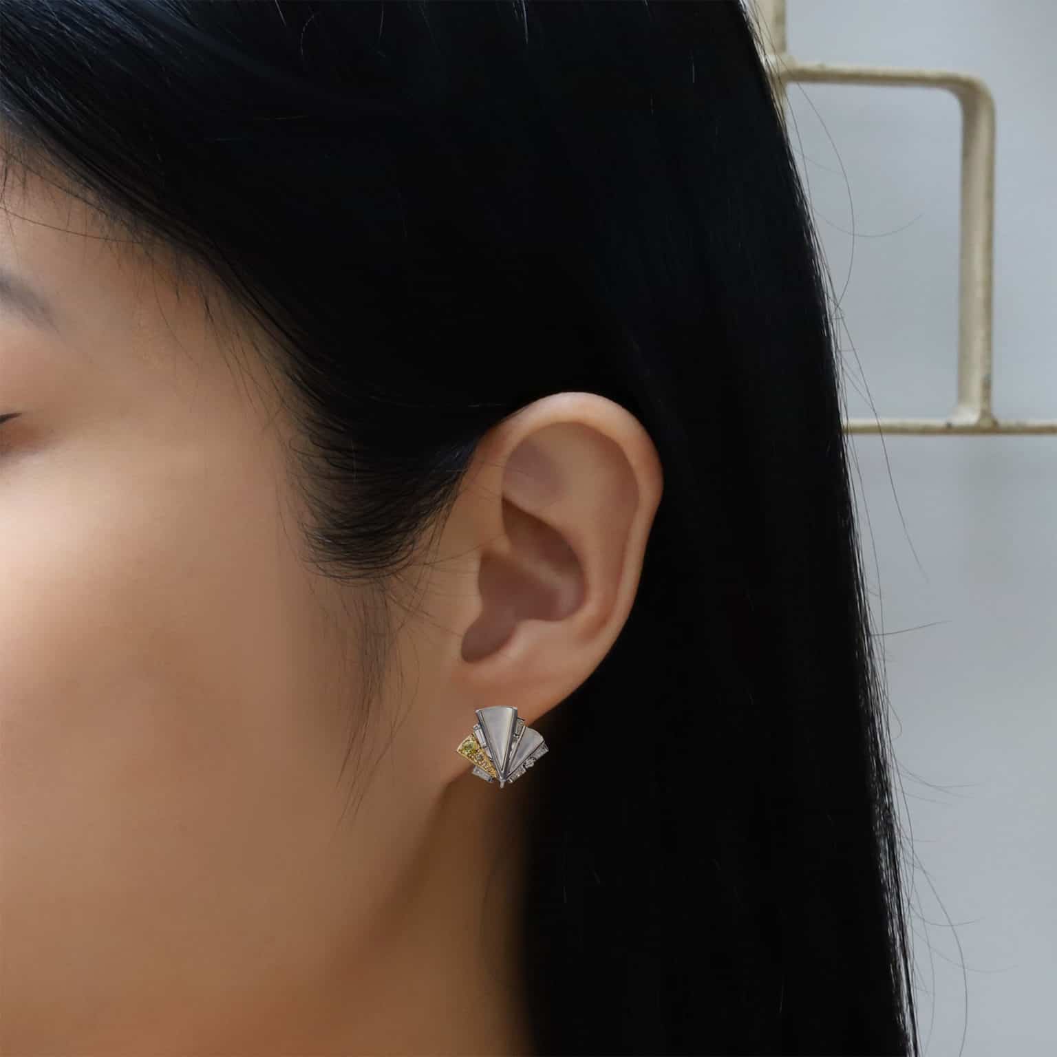 Mother-of-Pearl Fan Earrings