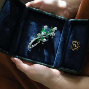 Custom made jade brooch