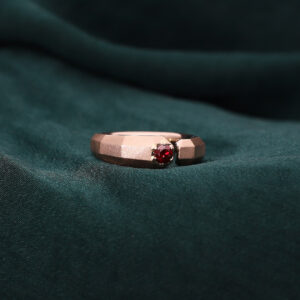 Rare red diamond bespoke men's ring