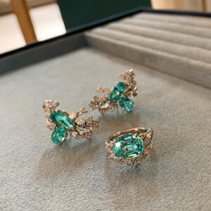 Paraiba Earrings and Ring