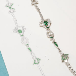 Restyled diamond necklace with tsavorites