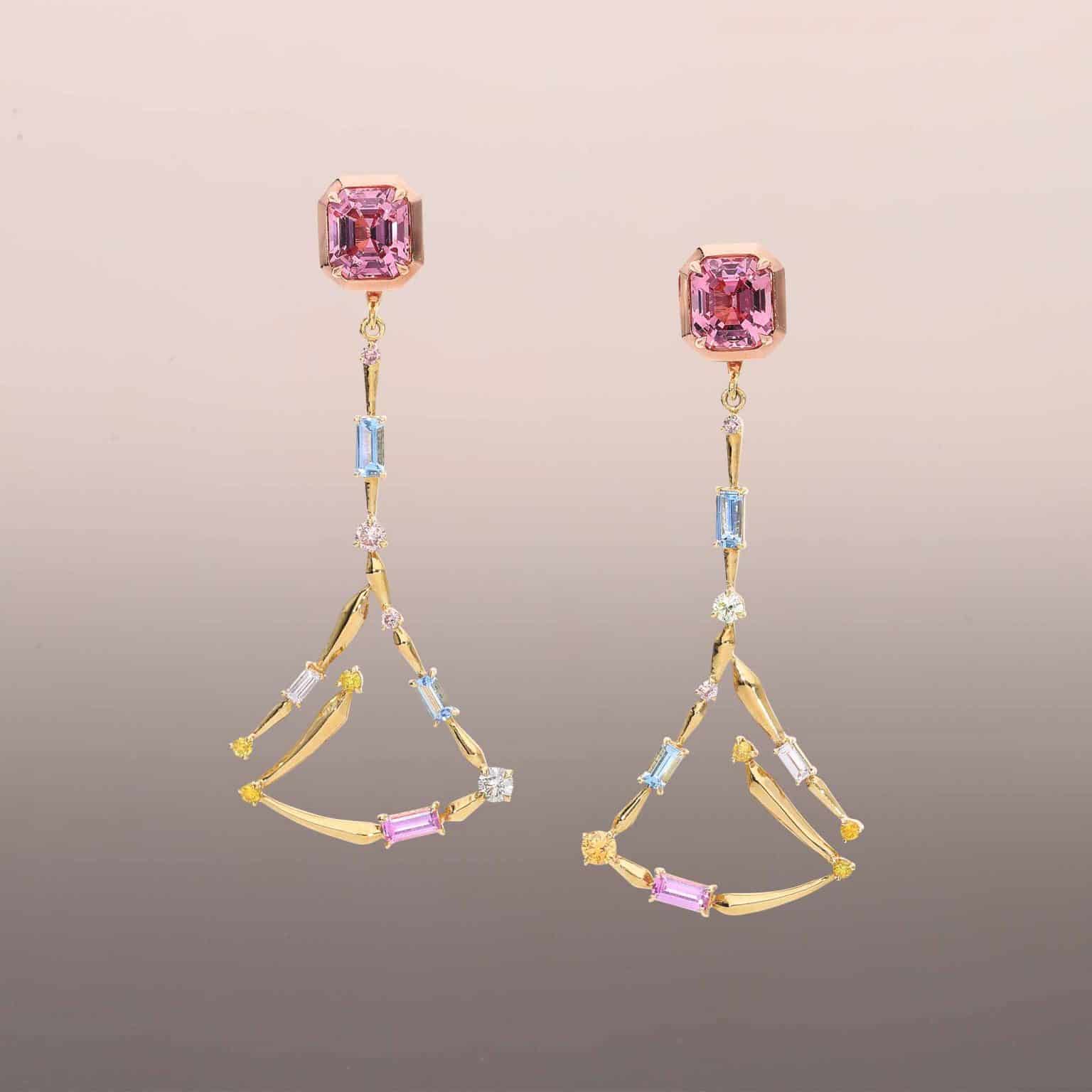 Malaia Garnet studs with Multi-Gem Wands