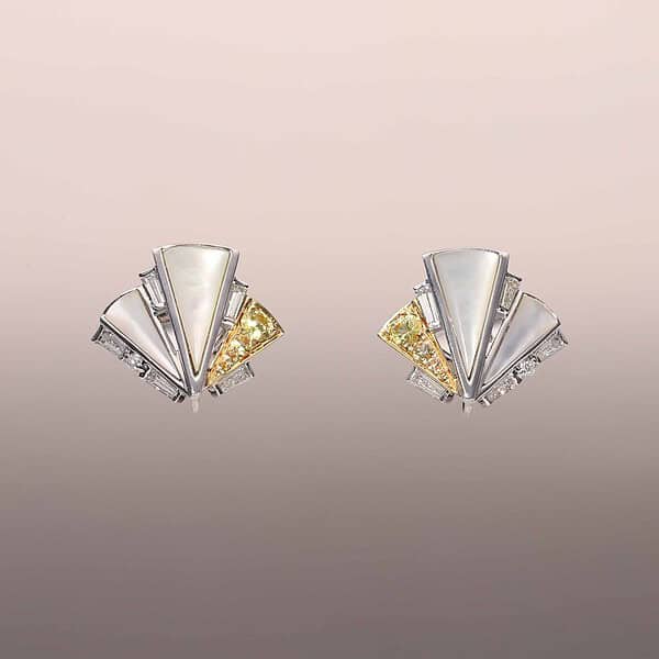 Mother-of-Pearl Fan Earrings