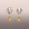 Mother-of-Pearl Fan Earrings with Mandarin Garnet Drops_2