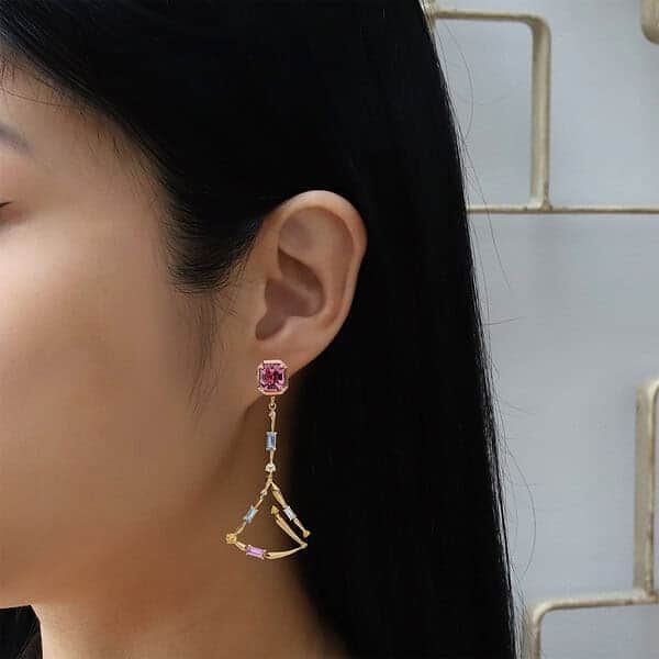Malaia Garnet Studs with Multi-Gem Wands