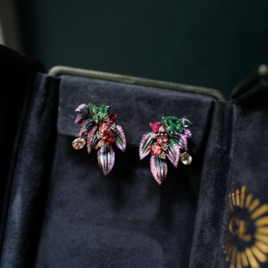 Bespoke Titanium Earrings with Tourmalines and Spinels