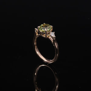 Custom-made rare andradite ring