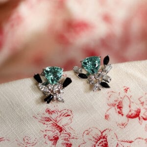 Lagoon tourmaline studs with detachable onyx and diamond jackets