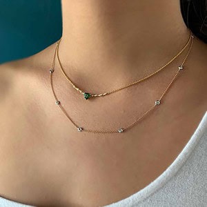 Tourmaline and diamond necklaces