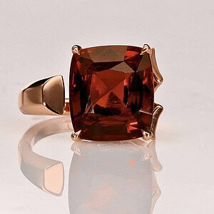 Brownish-red garnet custom ring