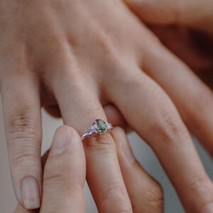Custom made Alexandrite Engagement Ring