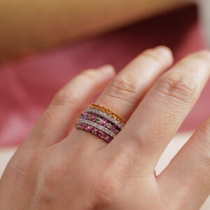 Stackable rings in multiple colours