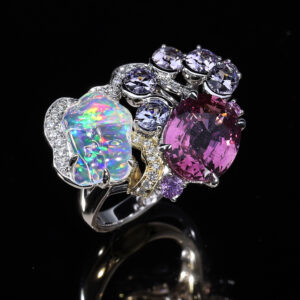 A bespoke ring featuring an incredibly rare pink sapphire.