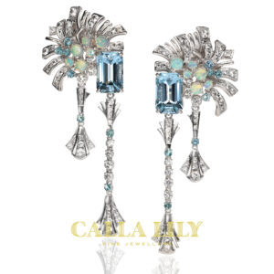 Aquamarine Fireworks Earrings