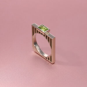 Ready-Made square Peridot Ring