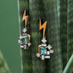 Bespoke Electric Indigo Tourmaline earrings