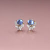 Moonstone stud earrings with Diamond Jackets