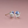 Moonstone stud earrings with Diamond Jackets