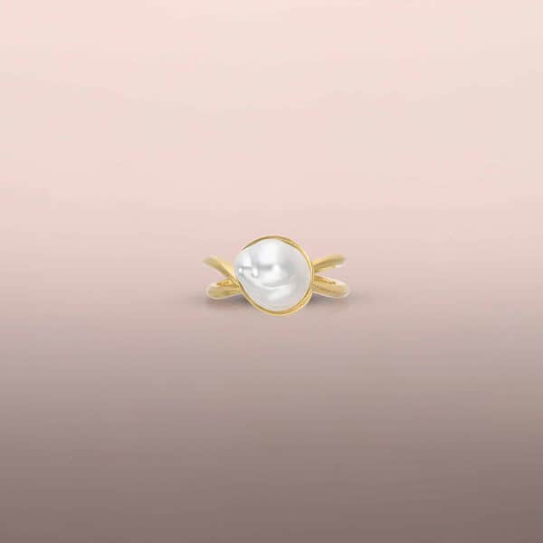Baroque Pearl Swirl Ring