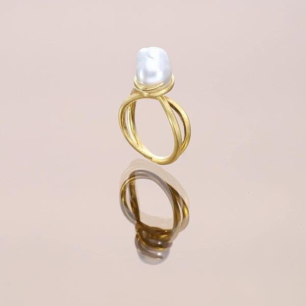 Baroque Pearl Swirl Ring