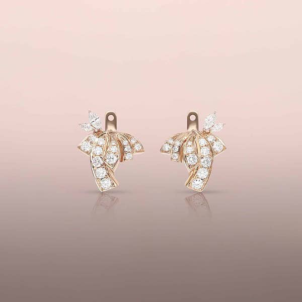 Rose Gold Diamond Fountain Earring Jackets