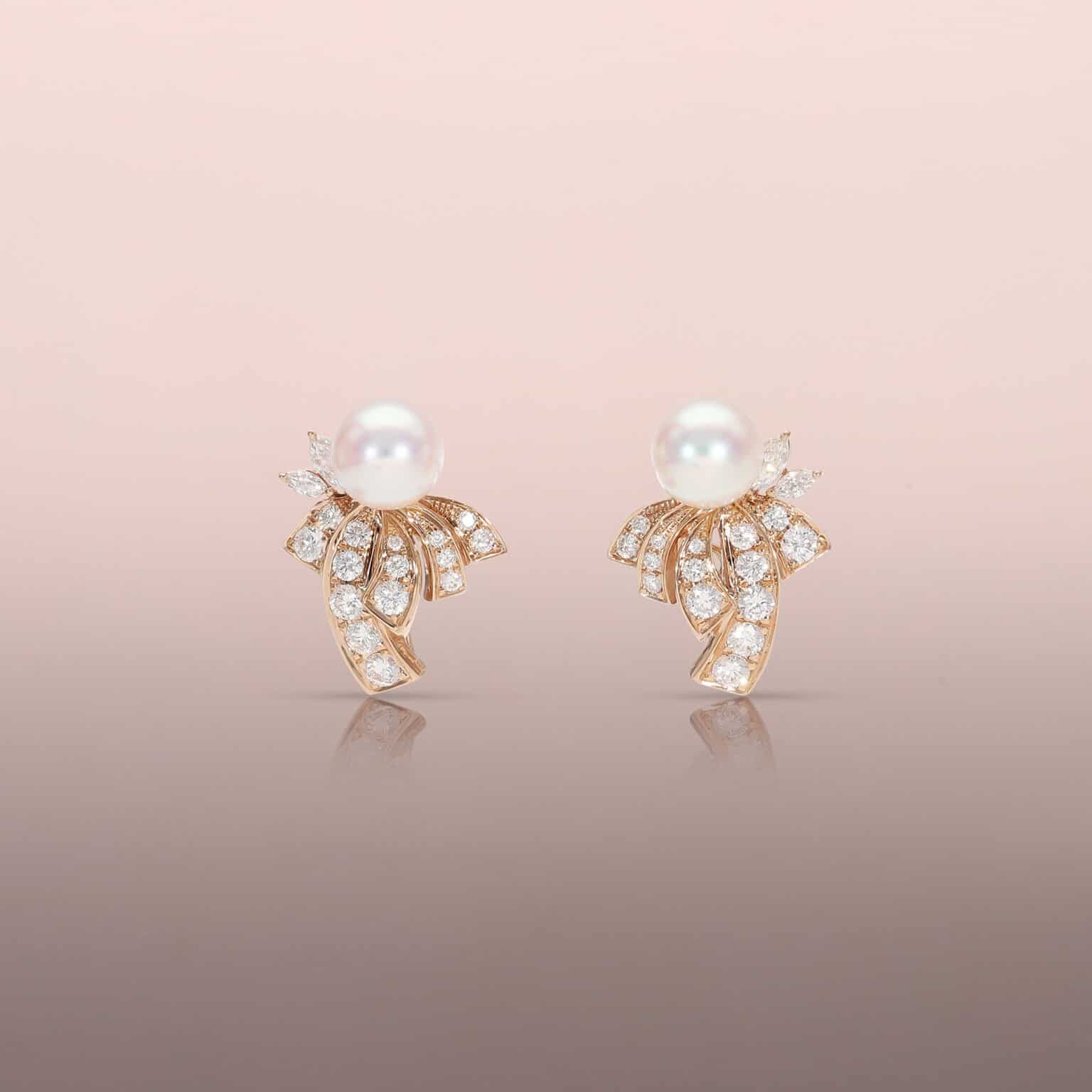 Rose Gold Diamond Fountain Earring Jackets