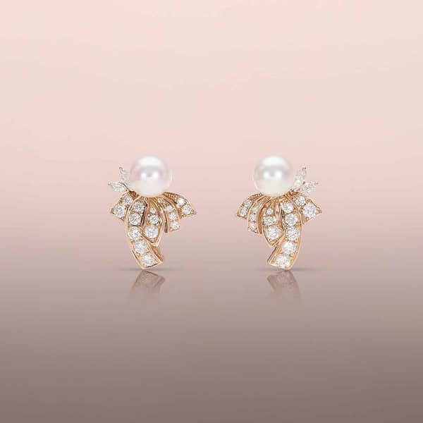 Rose Gold Diamond Fountain Earring Jackets