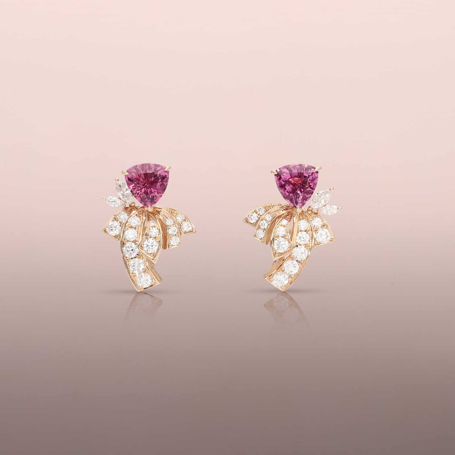 Rose Gold Diamond Fountain Earring Jackets