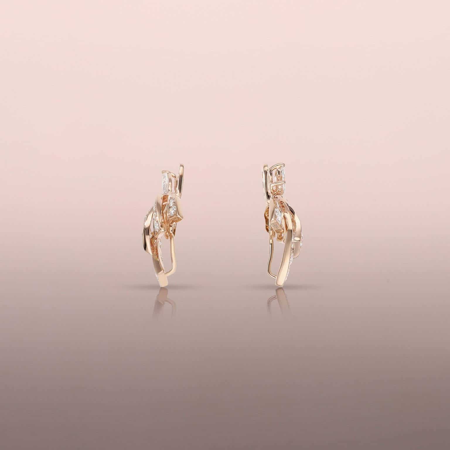 Rose Gold Diamond Fountain Earring Jackets