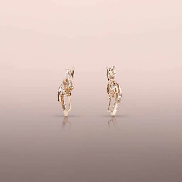 Rose Gold Diamond Fountain Earring Jackets