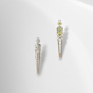 celestial earring pendants Celestial Wand Earring Pendants with Yellow Sapphires and Diamonds