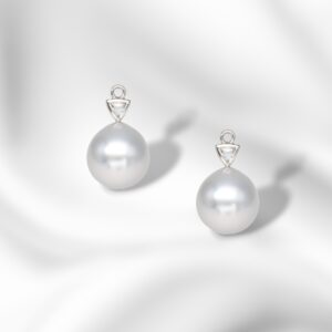 south-sea pearl drops Pearl Drops with Rose-Cut Trillion Diamonds