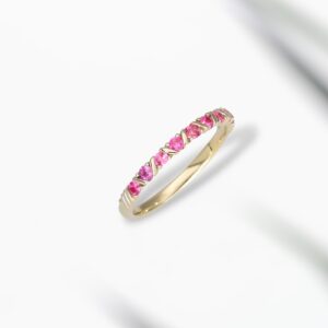 Pink Spinel Cross Stitch Ring