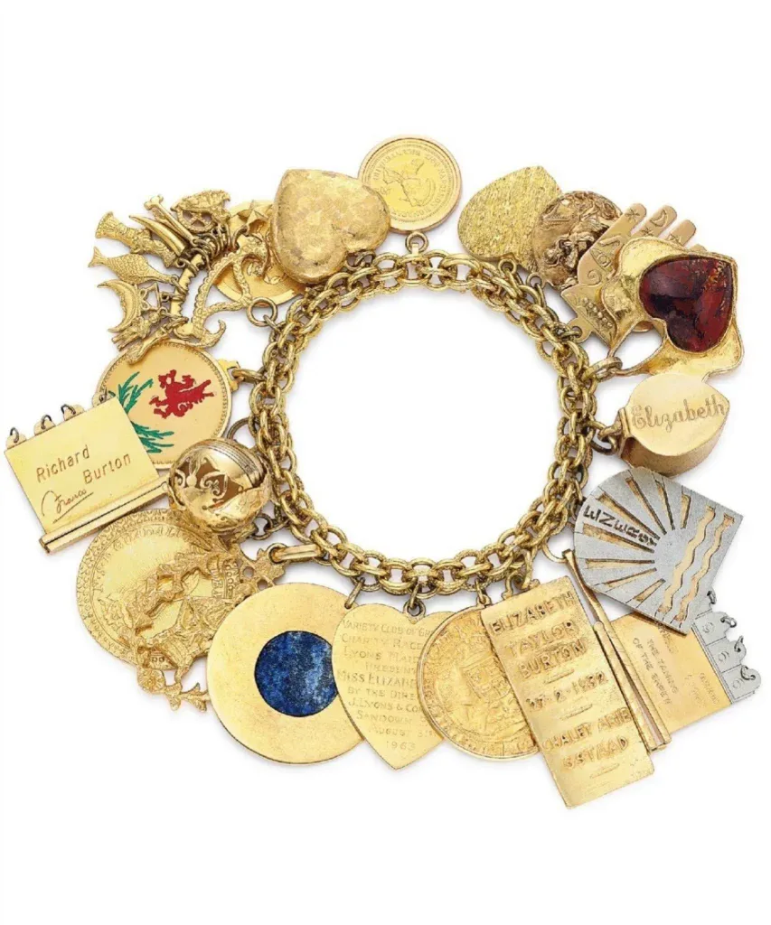 Each charm pays homage to the many facets of Elizabeth Taylor’s life