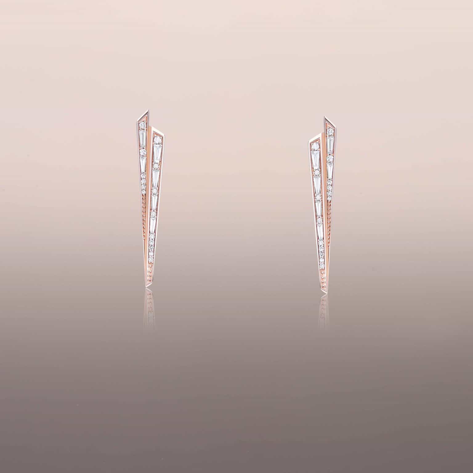 Rose Gold Paperplane Earrings