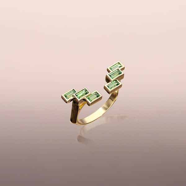 Tsavorite Stepped Jacket Ring