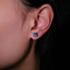 blue zircon studs