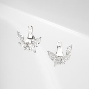 Mini wing earring jacket Singapore crafted by bespoke jeweller featuring fine gemstone artistry