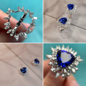Wonderful Tanzanite: with or without a diamond halo, asa pendant or as a ring!