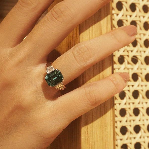 Indigo Tourmaline Ribbon Ring