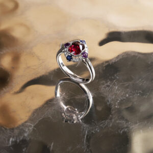 A family affair: ruby and sapphire ring (and amethyst!)