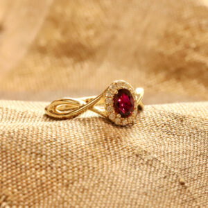 Custom made ruby ring in a timeless style.