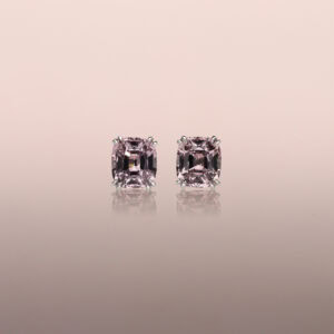 Lavender Grey Spinel Stud Earrings