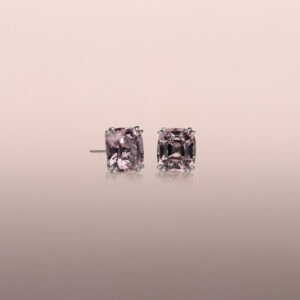 Lavender Grey Spinel Stud Earrings