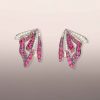 Butterfly Earrings in Natural White and Black Gold